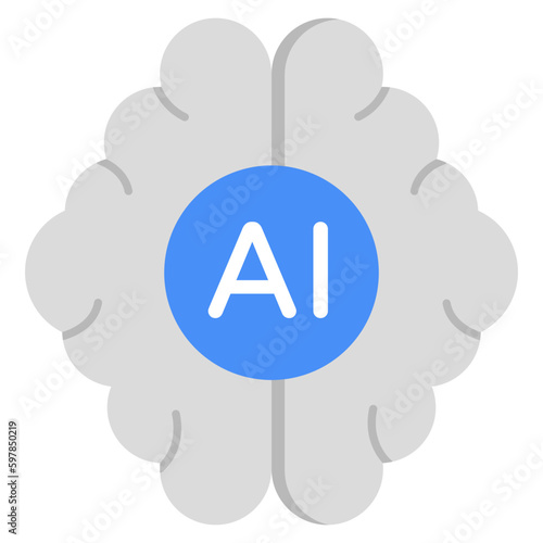 Modern design icon of artificial brain