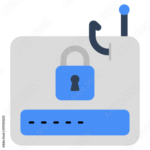 An editable design icon of password phishing
