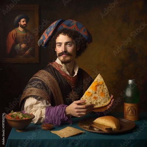 Taco Bell food as a renaissance portrait, generative ai