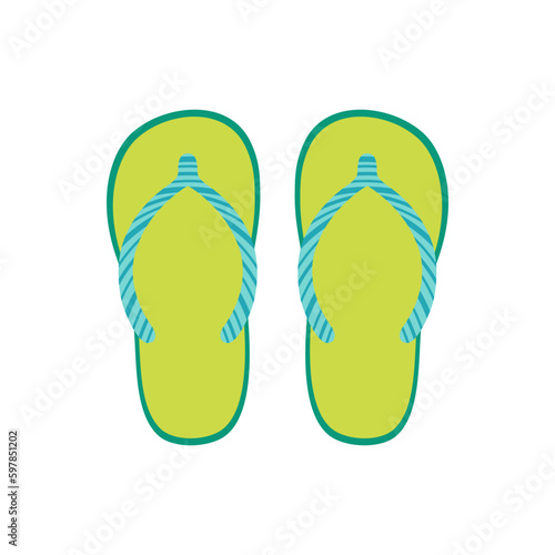 flip flop isolated on white background, beach shoes