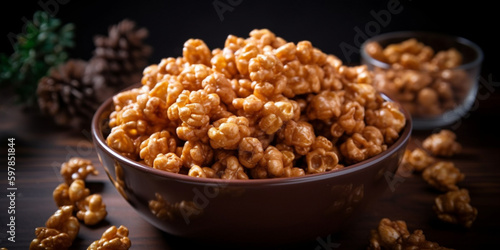 Caramel Popcorn Recipe - A Sweet and Crunchy Treat , generative ai