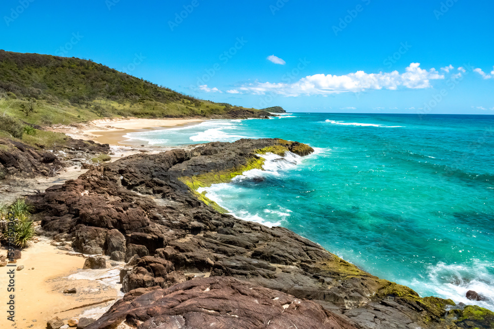 Champagne Pools, Fraser Island (K'gari), a sand  island along the south-eastern coast in the Wide Bay–Burnett region, Queensland, Australia.