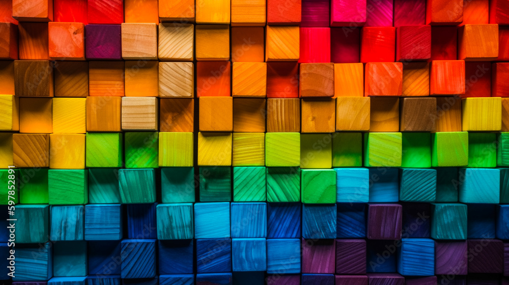 Colorful Blocks Abstract Background. AI Generated Colorful Blocks Abstract Background. AI Generated
