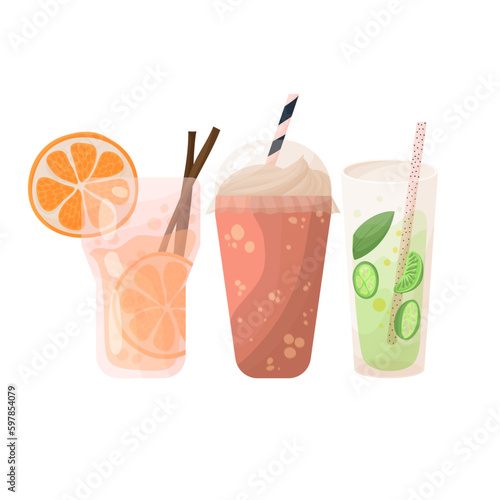 set of cocktails