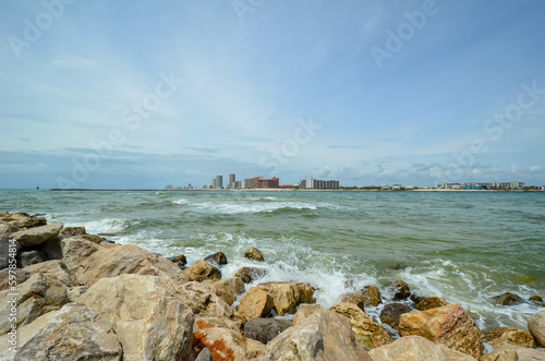 View Across Perdido Pass looking west from Alabama Point, Orange Beach, Alabama in late April photo