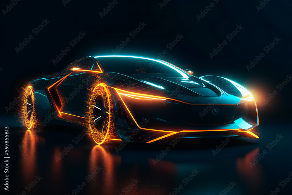 Abstract car design. Speeding into the Future. The Beauty of Motion . Generative AI
