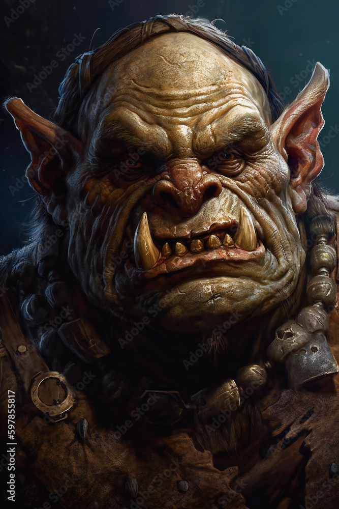 Vicious and Terrifying Ogre Staring You Down . Generative AI
