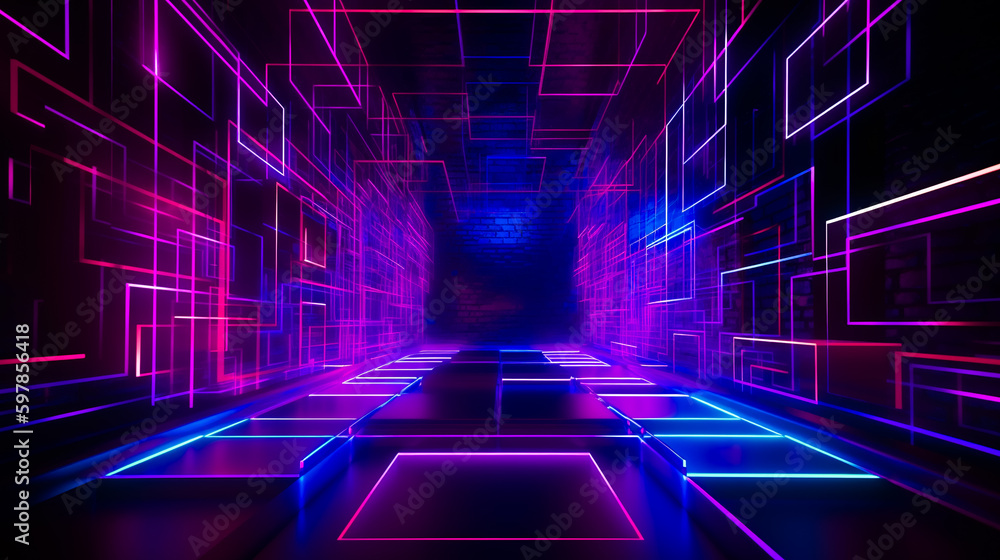 graphic neon imaginative background. AI Generated graphic neon imaginative background. AI Generated