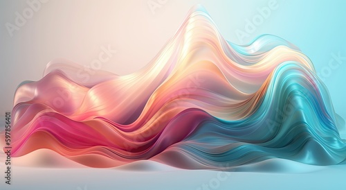 Abstract Wave Background with Pastel Colors Generative AI