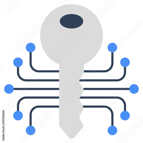 Editable design icon of encrypted key
