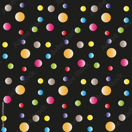 The original vector pattern in the form of bright multi-colored circles on a black background