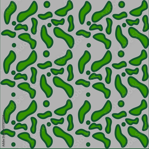 seamless abstract pattern with cute doodles in green color