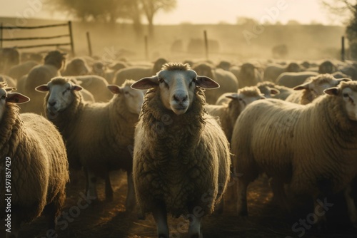 Environmentally friendly sheep farming: caring for a thriving and efficient flock. Generative AI
