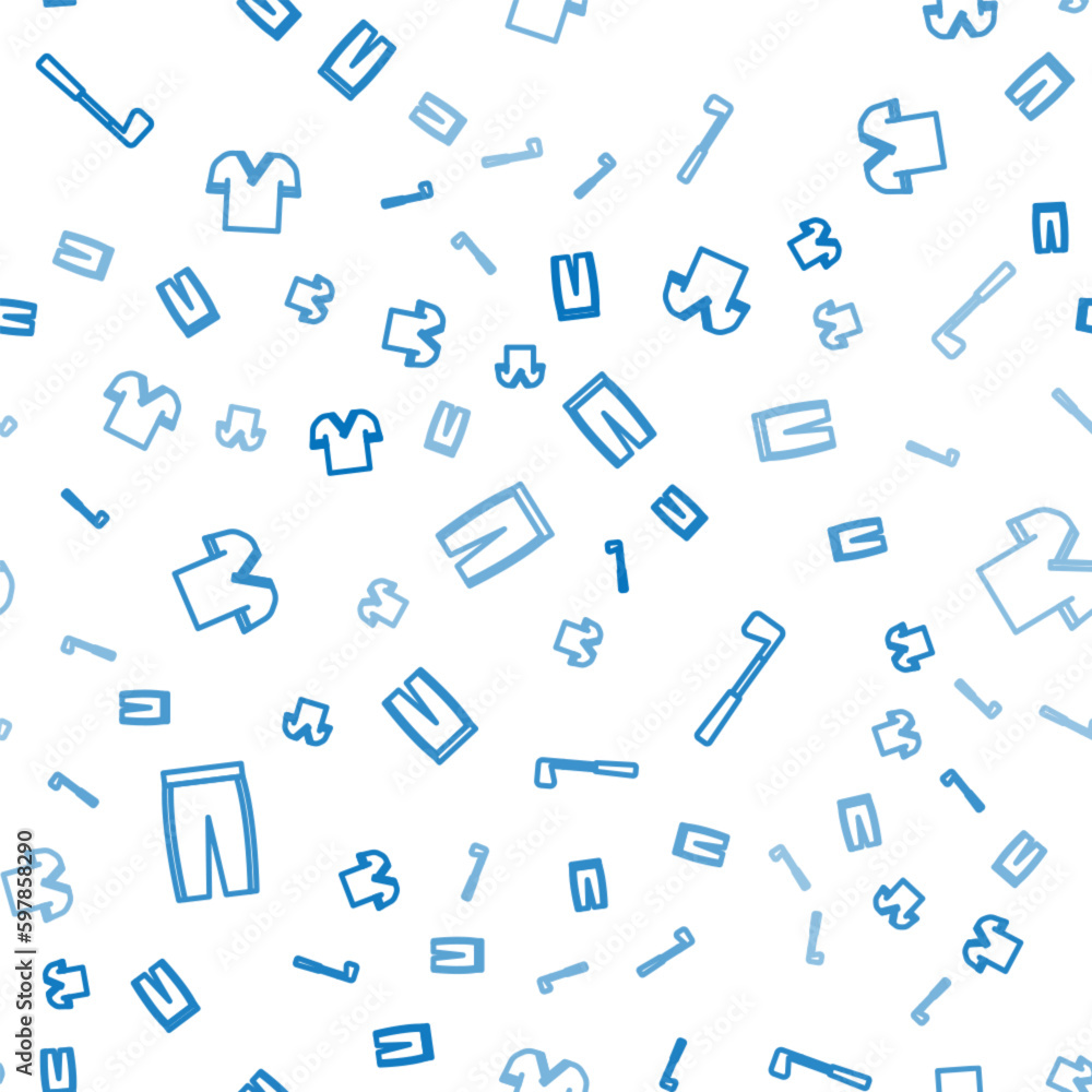 Set line Golf pants, club and shirt on seamless pattern. Vector Set line Golf pants, club and shirt on seamless pattern. Vector
