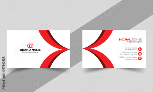  Modern & minimal business card with photo, simple clean design template, vector design, professional business card .
