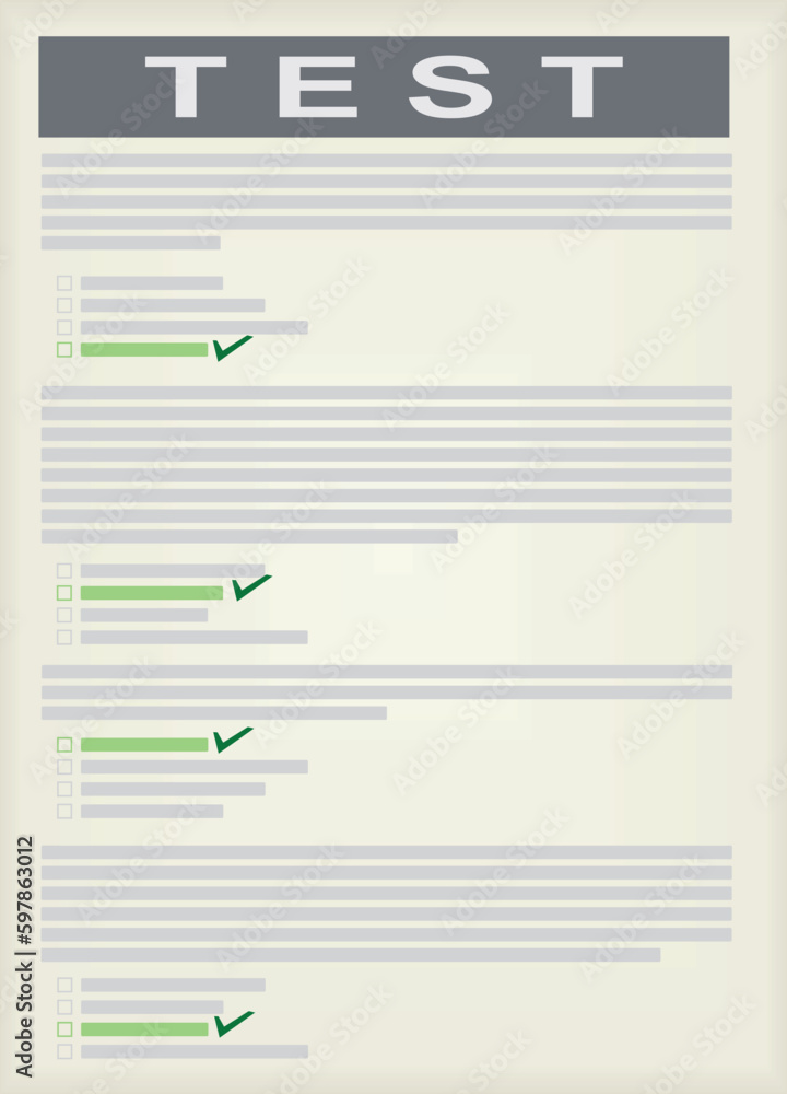 Paper test icon. vector illustration Paper test icon. vector illustration