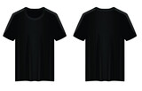 Black casual t shirt. vector illustration