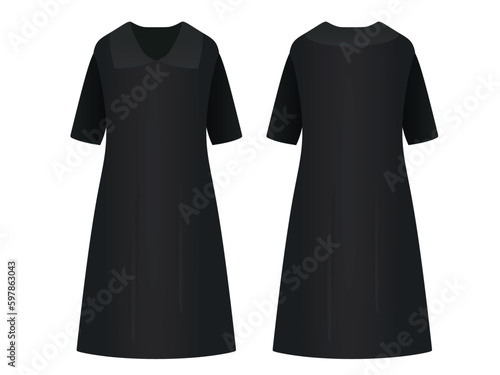 Black woman dress. vector illustration