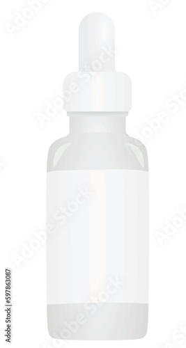 White medical bottle. vector illustration