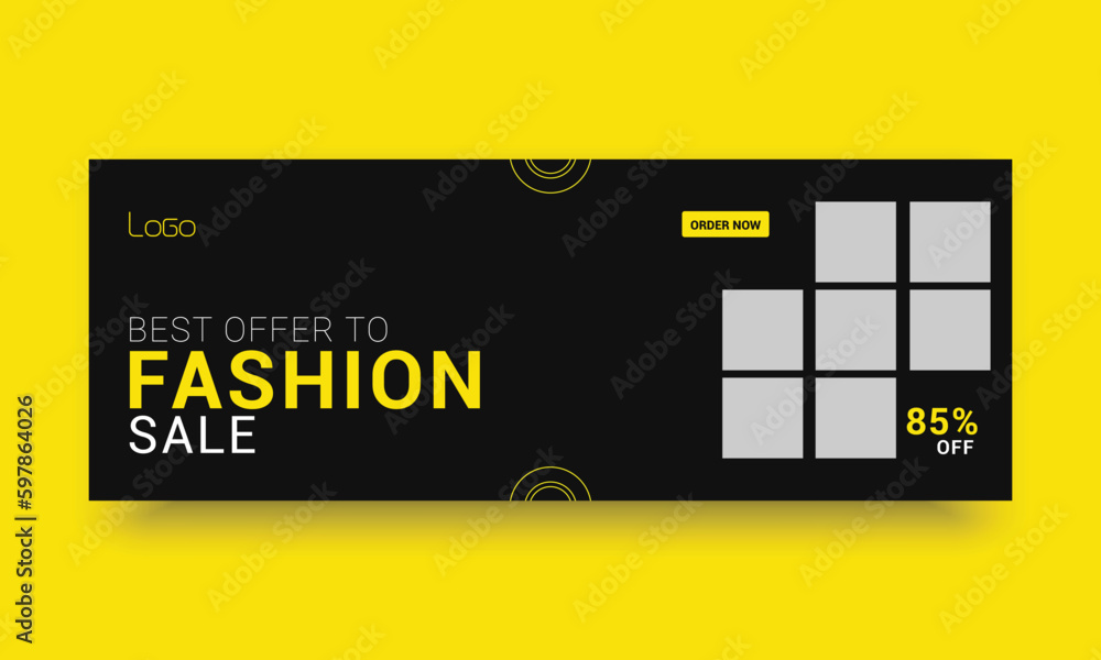 Fashion sale collection offer Facebook cover design template Fashion sale collection offer Facebook cover design template