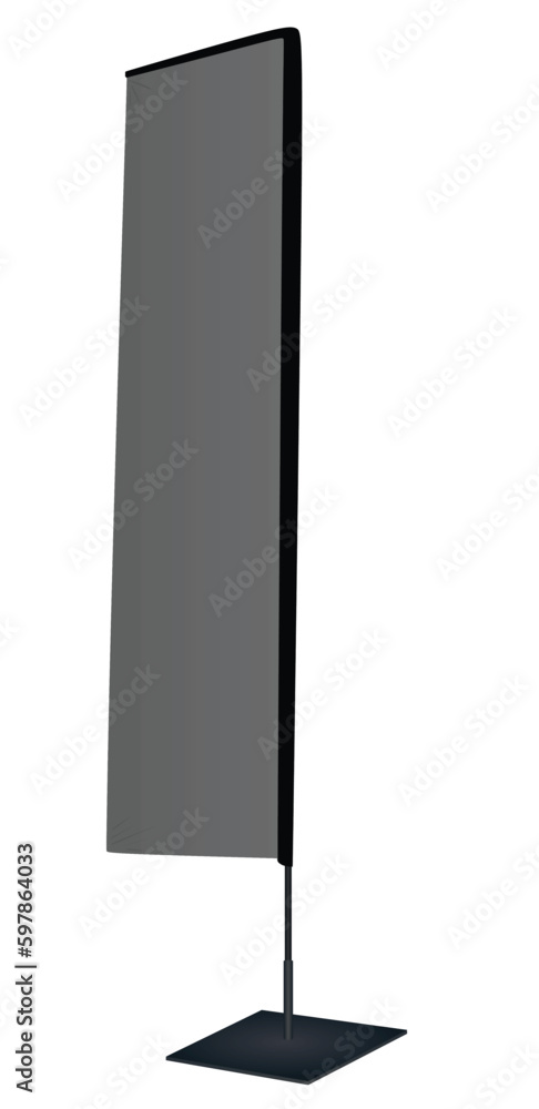 Grey advertising flag. vector illustration Grey advertising flag. vector illustration