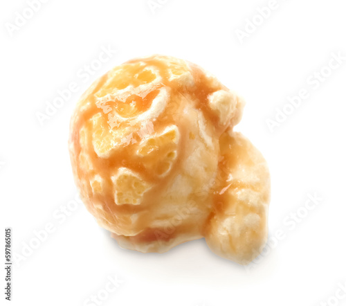 Crispy popcorn on white background