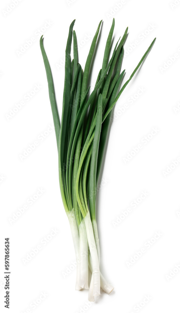 Fresh green onion isolated on white background Fresh green onion isolated on white background