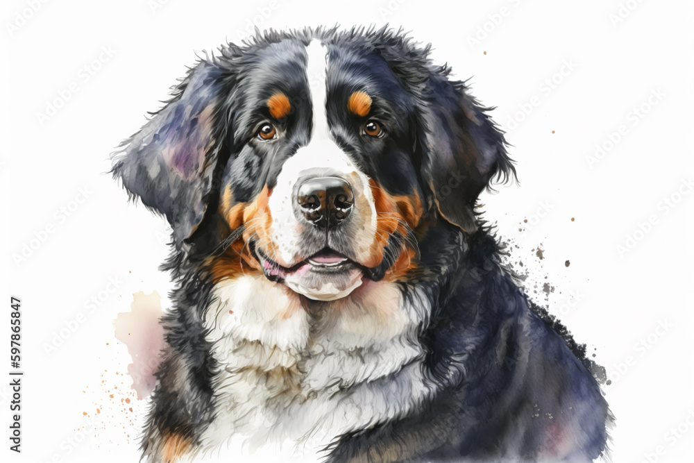 Generative AI. Portrait of a St. Bernard. Powerful Dog Breeds Generative AI. Portrait of a St. Bernard. Powerful Dog Breeds