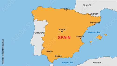 the Kingdom of Spain - Vector Map