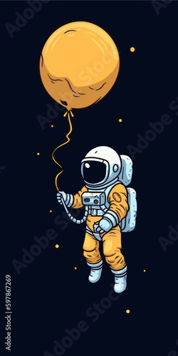 astronaut holding a balloon