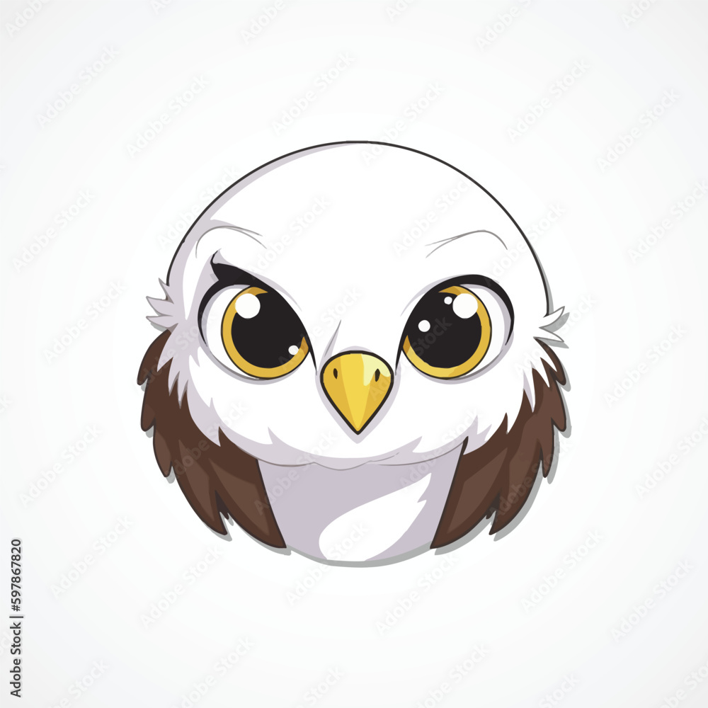 Illustration of owl head on white background, vector eps10 Illustration of owl head on white background, vector eps10