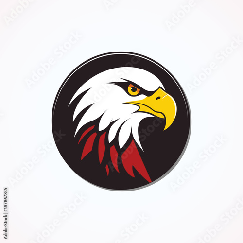 Eagle head vector logo template. Eagle rounded head vector logo template.