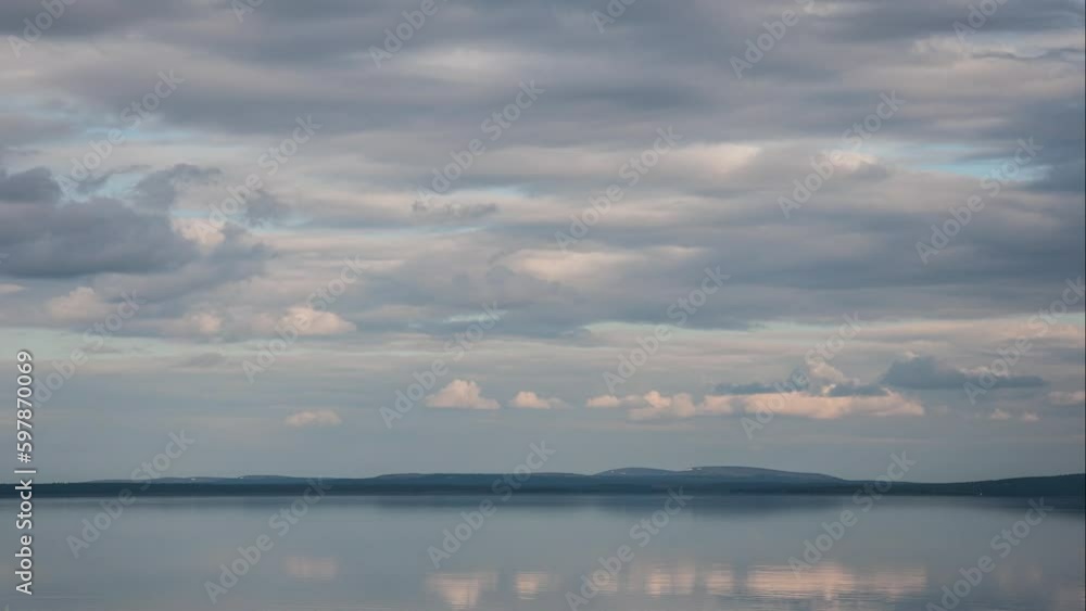 Time-lapse by the reservoir of Lokka in Lapland, Finland Time-lapse by the reservoir of Lokka in Lapland, Finland