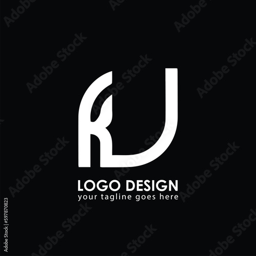 KU KJ Logo Design, Creative Minimal Letter KJ KU Monogram photo