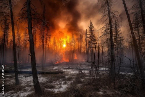 severe forest fire