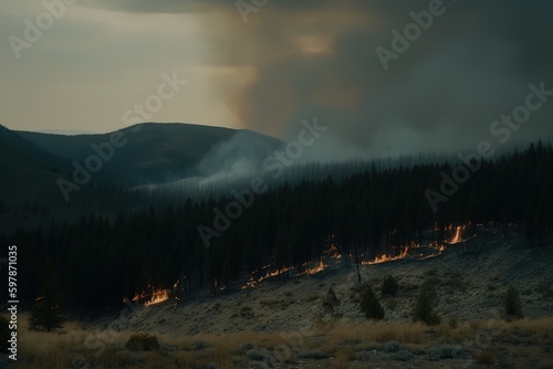 severe forest fire