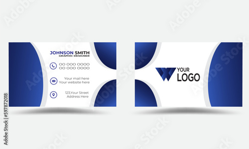 vector blue elegant corporate  visiting modern professional business card photo