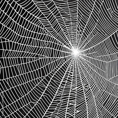 A digital interpretation of a spiderweb, with textured and patterned shapes resembling the delicate and intricate structure of a spiderweb5, Generative AI