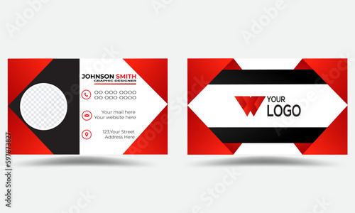 Simple Double-sided creative Horizontal and vertical  Creative and Clean Business Card Template.