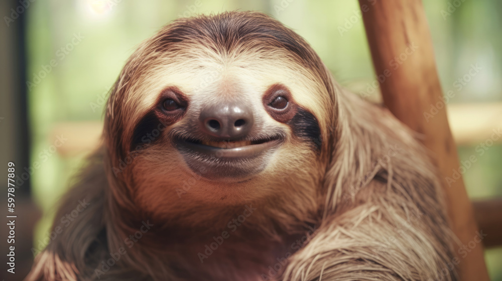 Rescued Sloth. Illustration AI Generative. Rescued Sloth. Illustration AI Generative.
