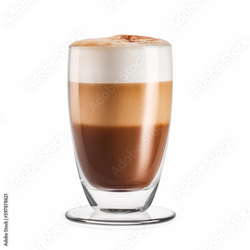Cappuccino coffee cup isolated. Illustration AI Generative.