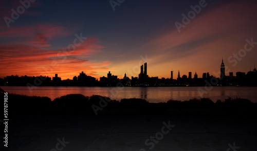 Skyline of Manhattan at Sunset photo