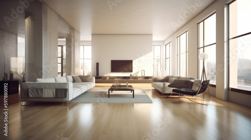 Interior design with sofa. Illustration AI Generative © ArtCookStudio