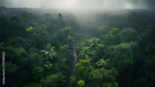 Morning In The Forest Canopy - Rainforest Fog