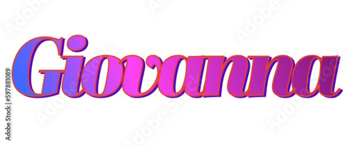 Giovanna - pink and blue color - female name - ideal for websites, emails, presentations, greetings, banners, cards, books, t-shirt, sweatshirt, prints

