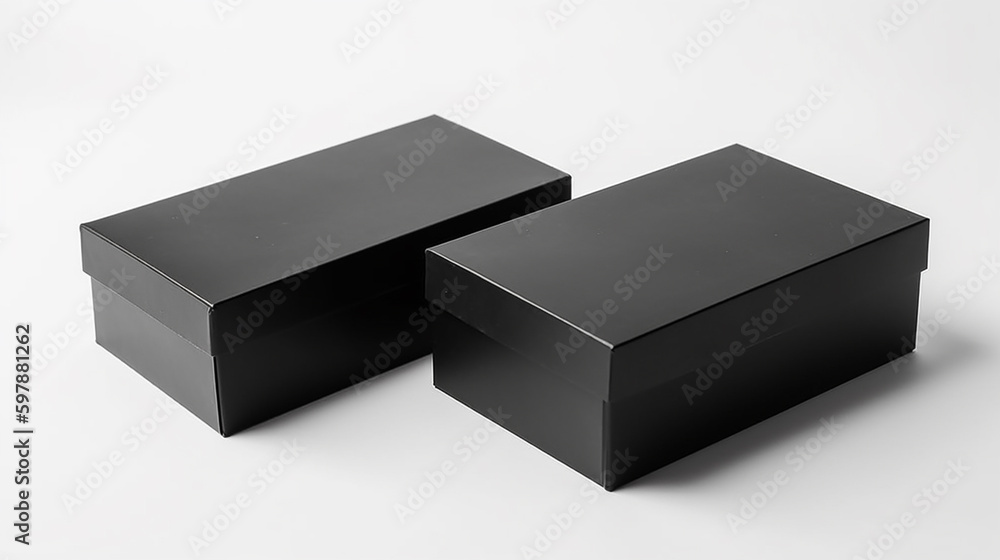 Black box mockup isolated on white background, Generative AI Black box mockup isolated on white background, Generative AI