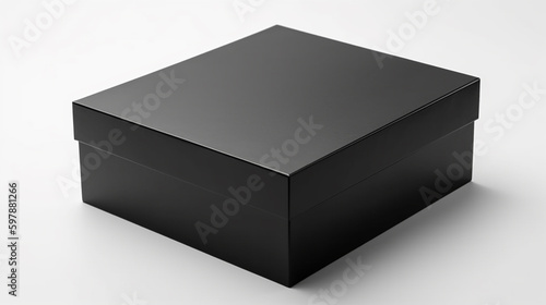 Black box mockup isolated on white background, Generative AI