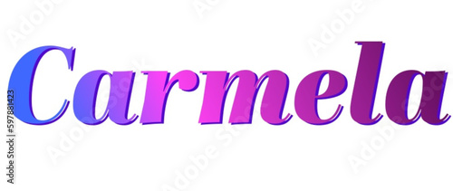 Carmela - pink and blue color - female name - ideal for websites, emails, presentations, greetings, banners, cards, books, t-shirt, sweatshirt, prints

