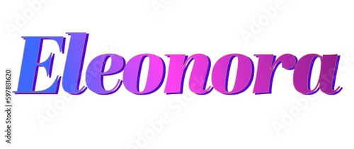 Eleonora - pink and blue color - female name - ideal for websites, emails, presentations, greetings, banners, cards, books, t-shirt, sweatshirt, prints

