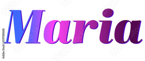 Maria - pink and blue color - female name - ideal for websites, emails, presentations, greetings, banners, cards, books, t-shirt, sweatshirt, prints

